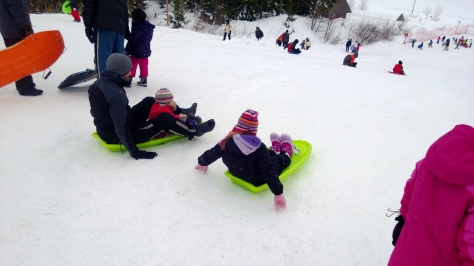 Then we all went down the big slope. 