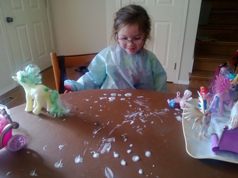 shaving foam play