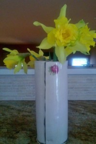 vase of daffodils