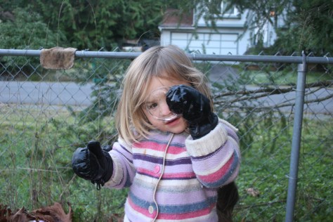 child looking at ice