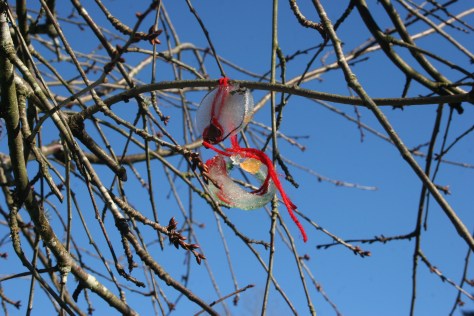 melting ice ornament with holes