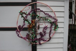 Christmas decoration using hula hoop