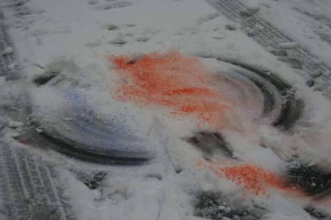 coloured snow angel
