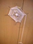 spider webs spun using sticks and yarn