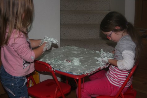 shaving foam on a mirror table