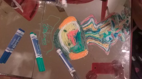 pattern and colour on mirror table