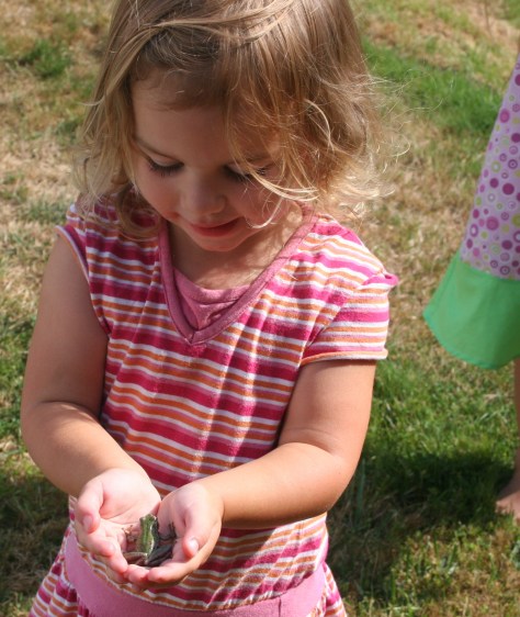 holding a frog