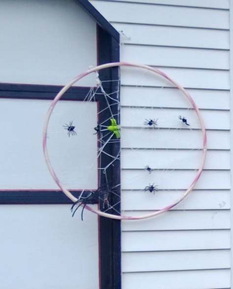 spider web on a hula hoop