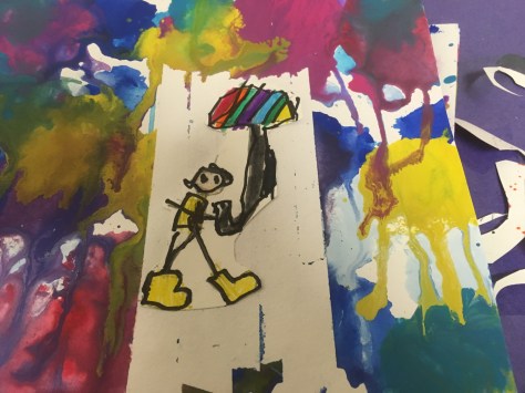 kids umbrella painting