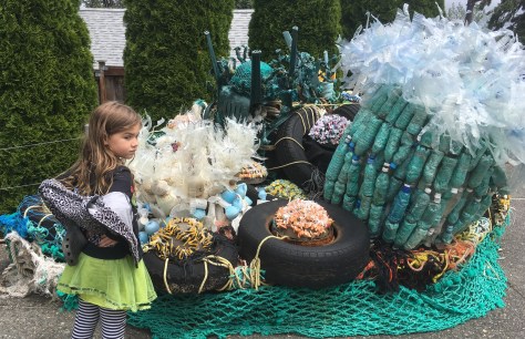 coral reef made from plastic trash