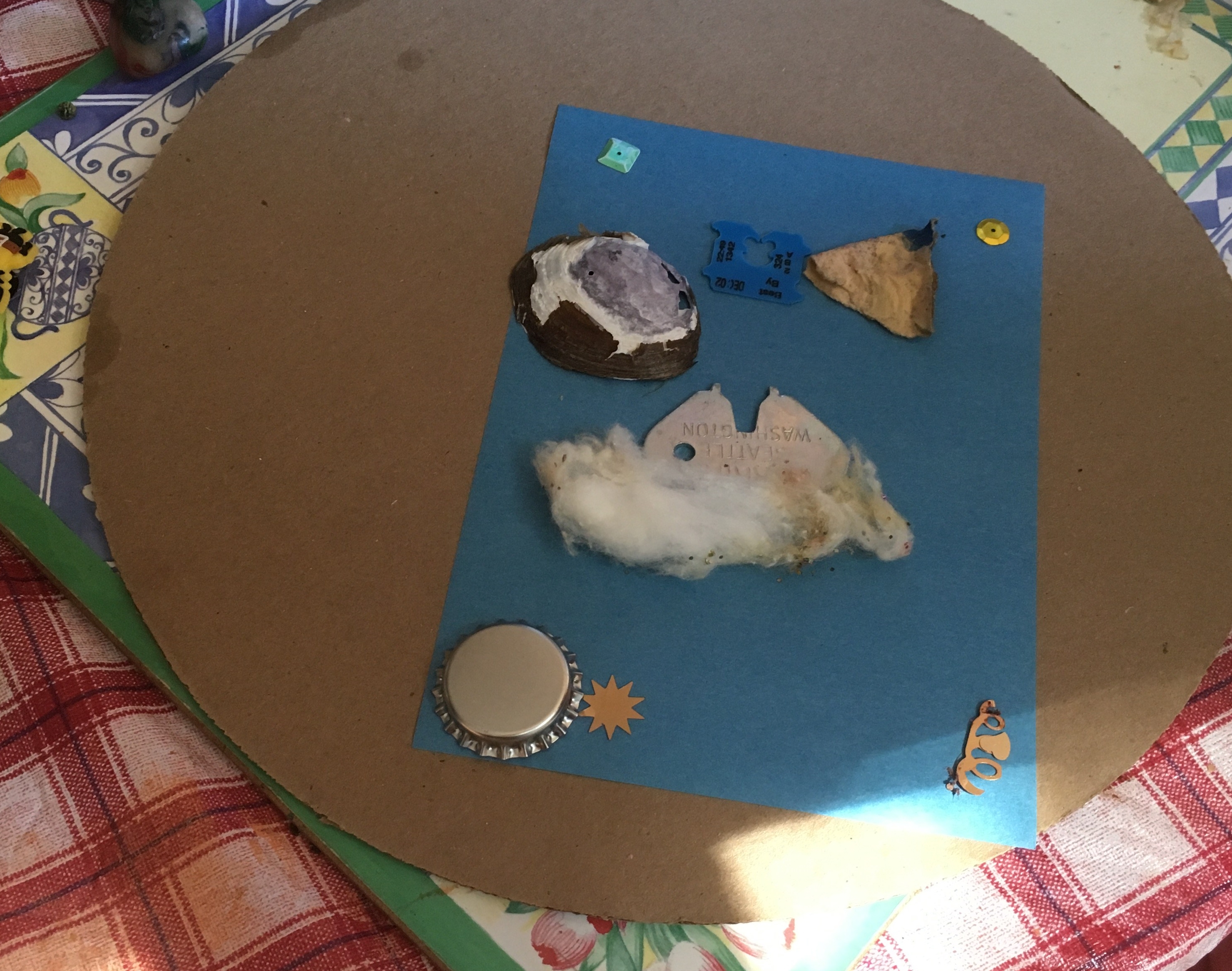 loose parts on sun sensitive paper