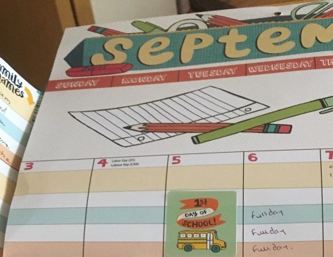 busy family calendar