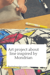 Art Project about line inspired by Piet Mondrian - elementary art