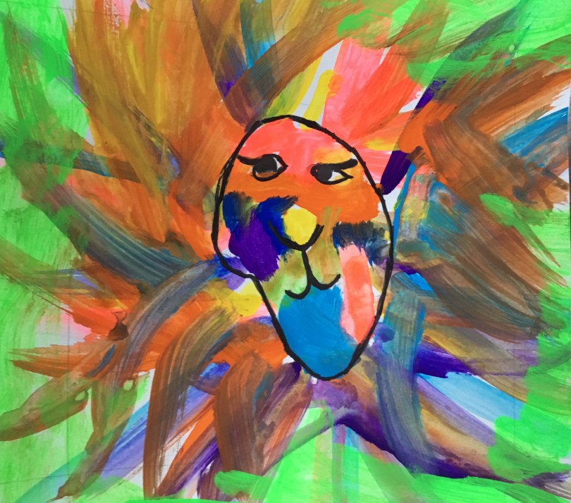 1st grade square one art lesson - leroy neiman lions