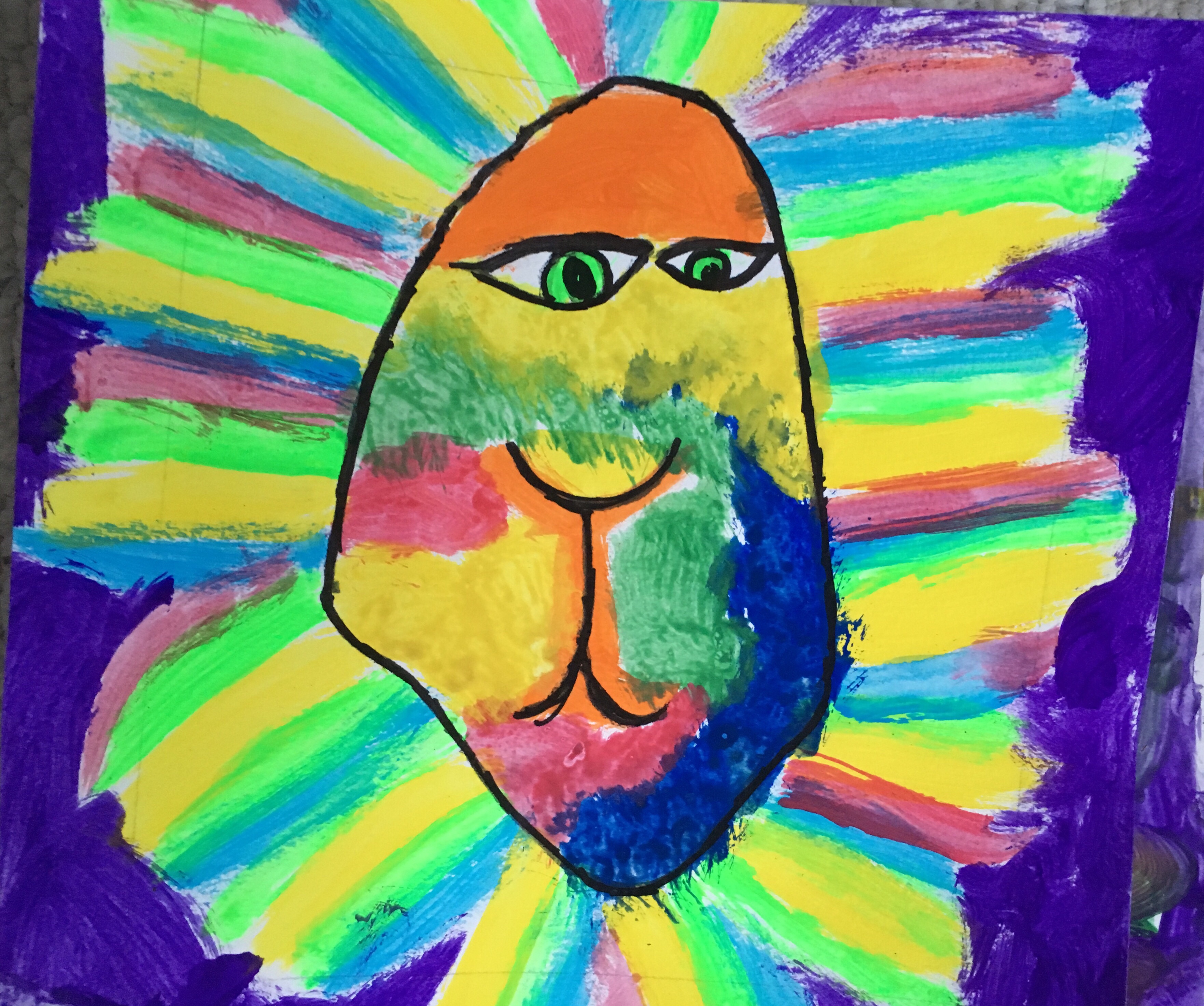 square one art lesson inspired by leroy neiman lions