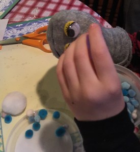 making a sock puppet