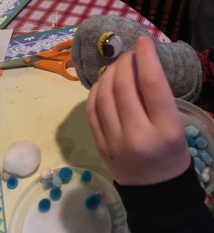 making a sock puppet