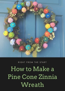 How to make a pine cone zinnia wreath