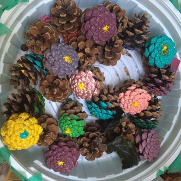 pine cone zinnias