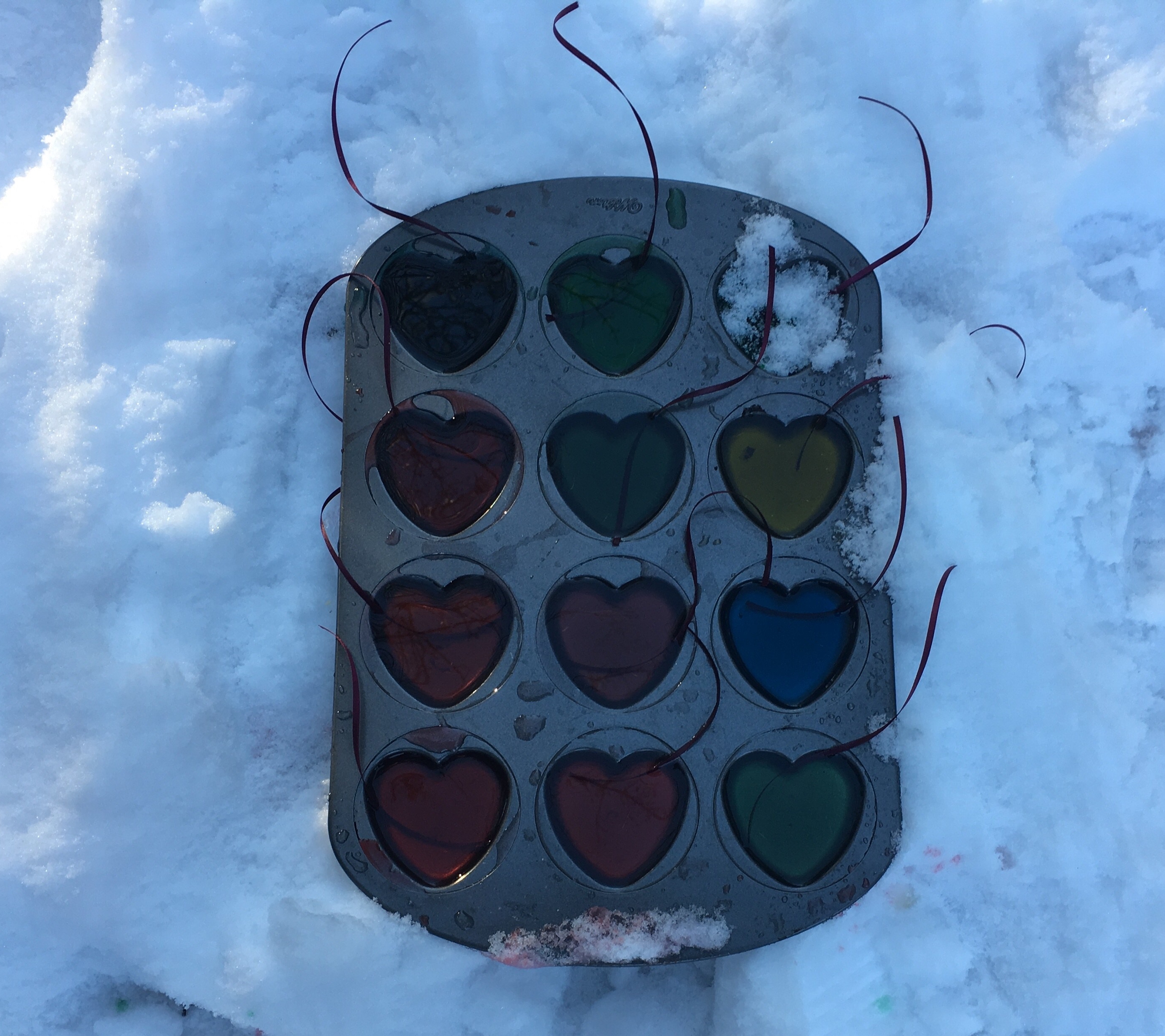 valentine ice ornaments