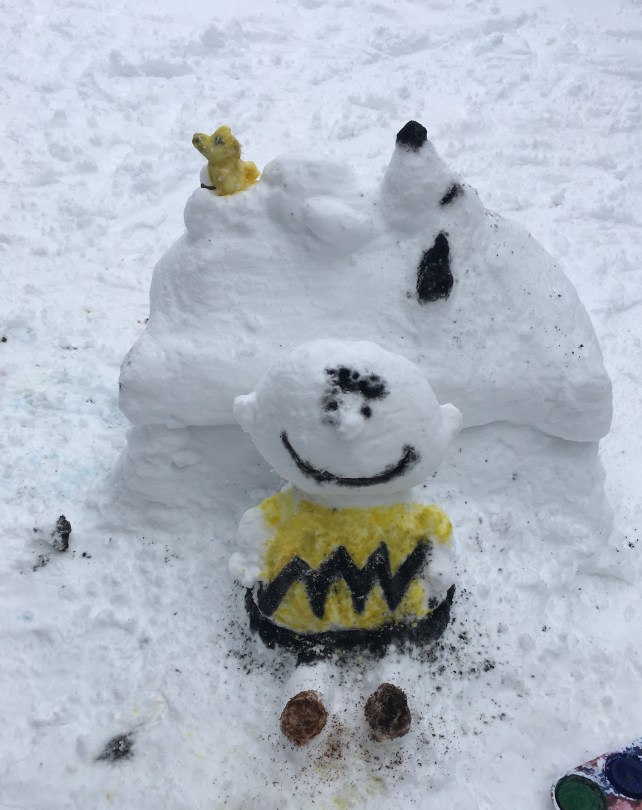 snow sculpture Charlie Brown